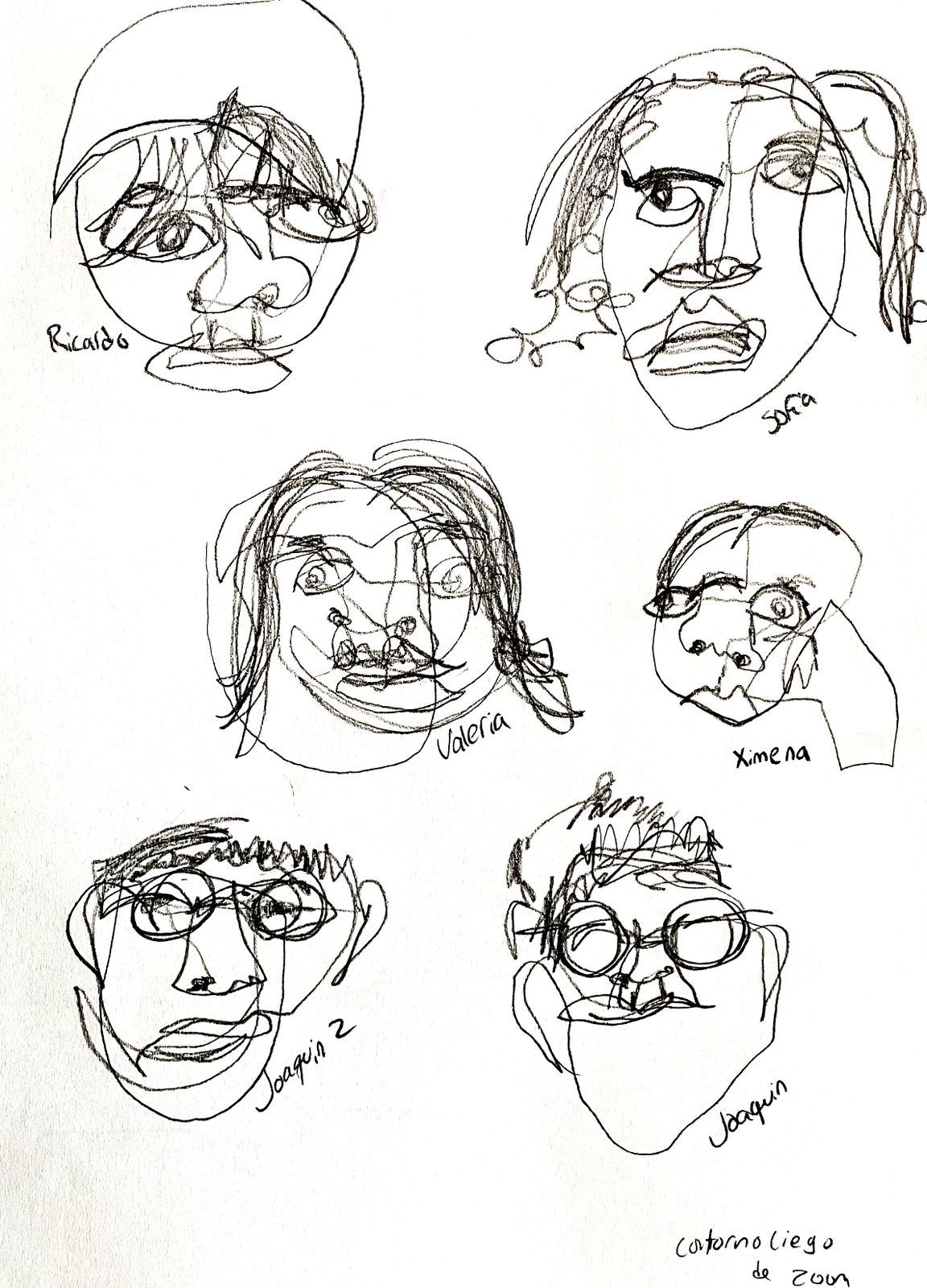 Retratos contorno ciego