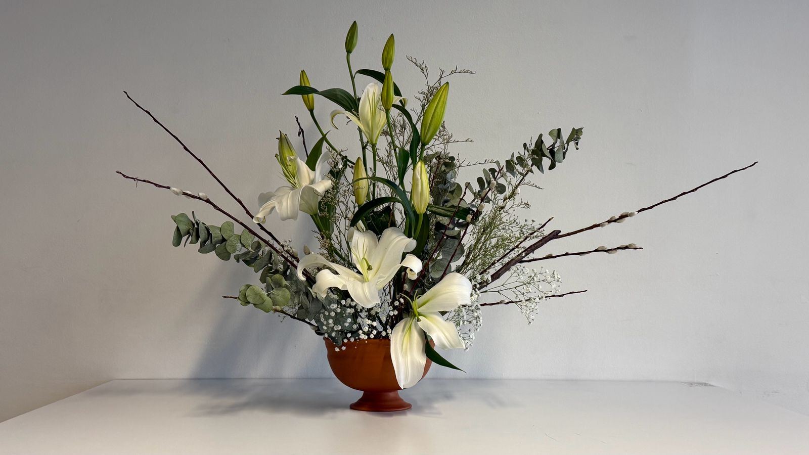 Composición lilios blancos