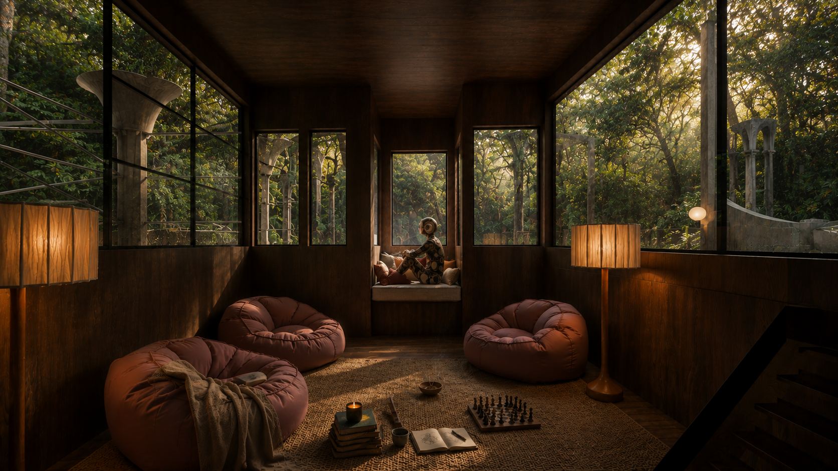 Casa Edward sala chimenea