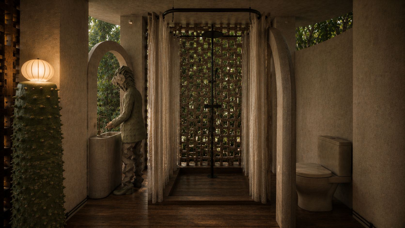 Palacio de Bambú baño